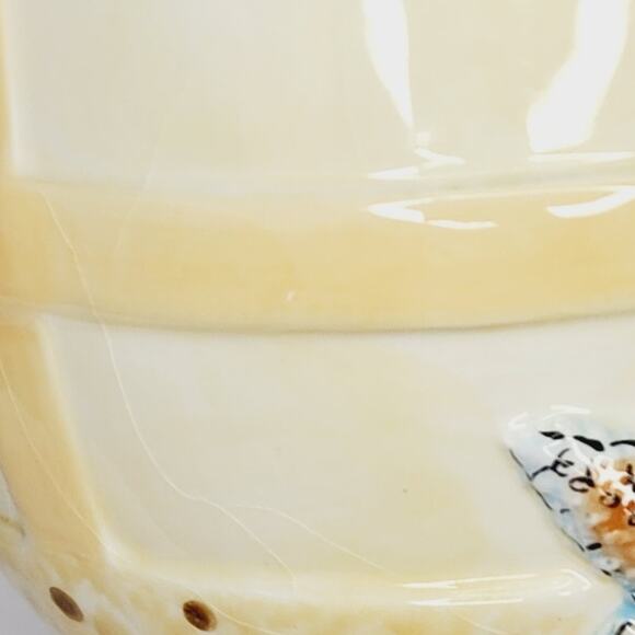 Vintage Ceramic Beach Bag Shape with Shells 9.5  Nautical Cookie Jar - Picture 4 of 13